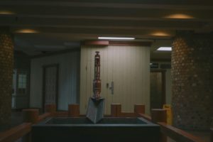 a large metal object sitting on top of a table