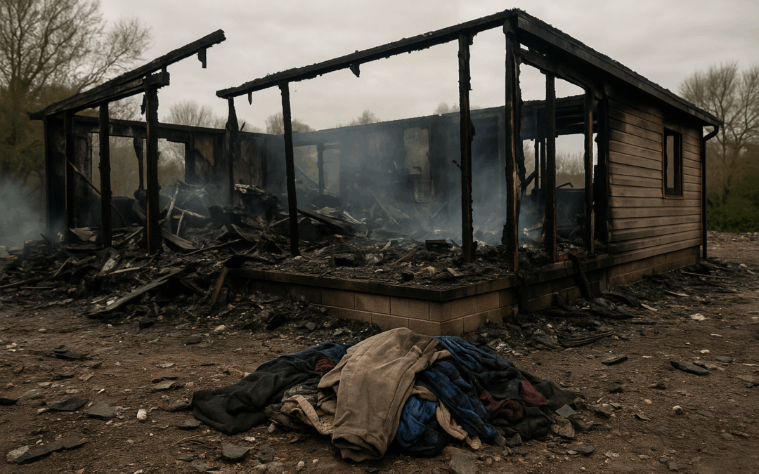 DAILY MAIL – Holiday lodges mysteriously burn to the ground after owners ‘complained about traveller site on BBC Panorama’