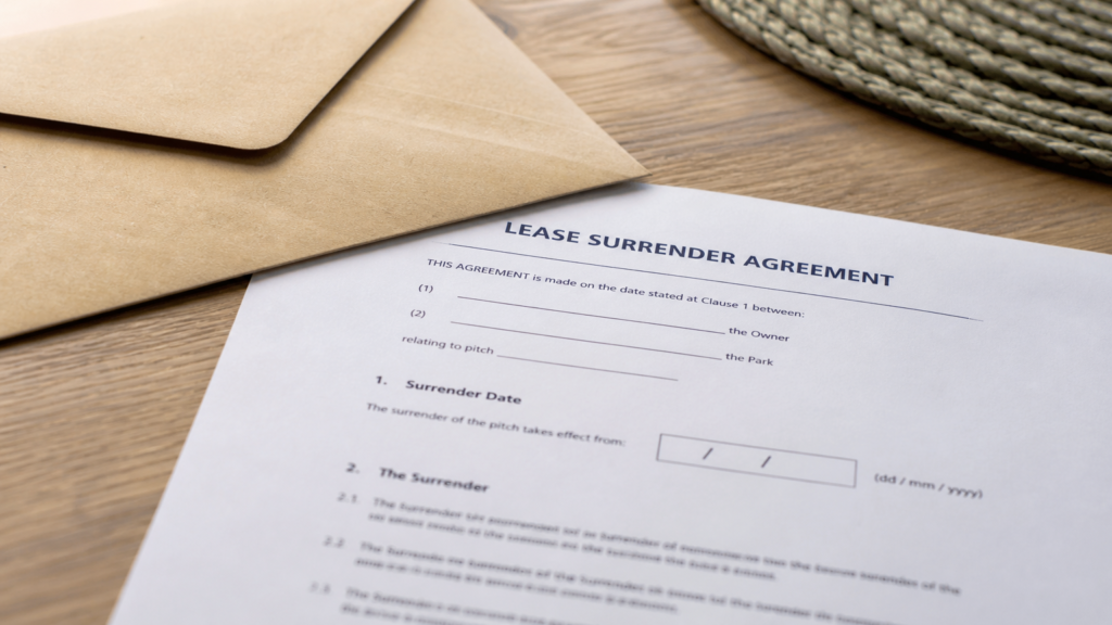 A generic lease agreement with a payment-date line marked beside a closed envelope